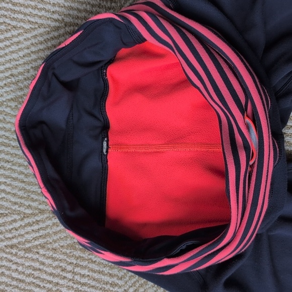 Lululemon Striped Navy Orange Pink Yoga Running Leggings Drawstring Waist 6 - Picture 5 of 11